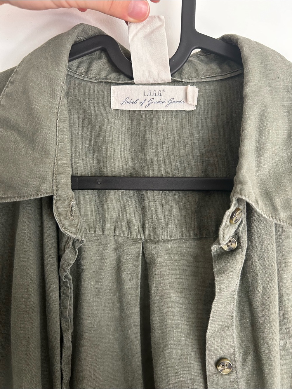 Olive Green Long Button-Up Women’s Shirt - Picture 6 of 11